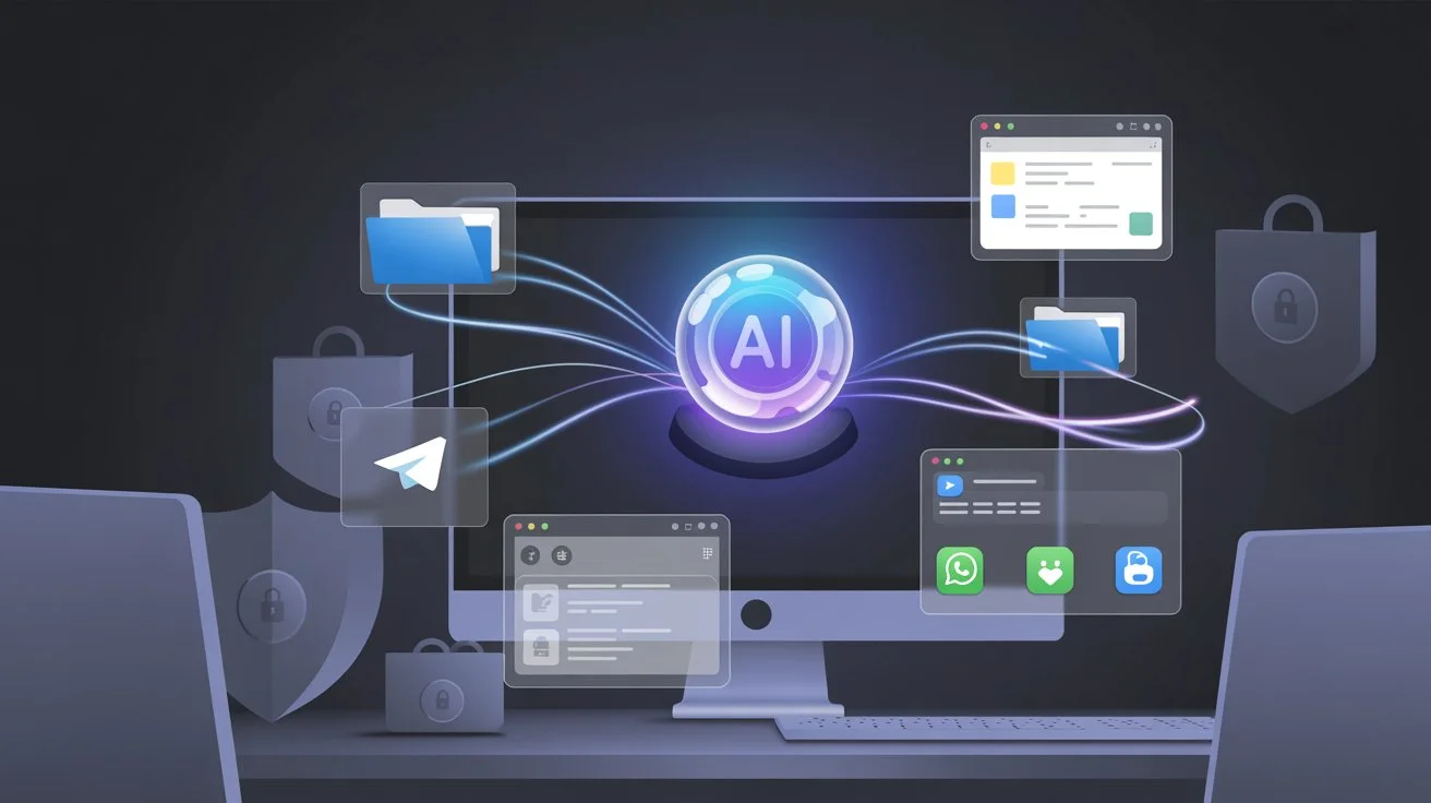 Moltbot self-hosted AI assistant automating tasks on a personal computer