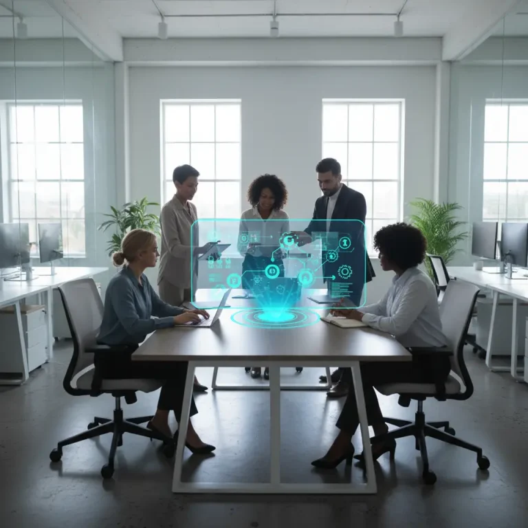 Small business team using AI automation tools