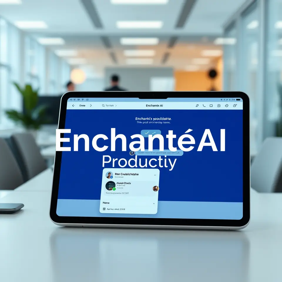 Apple Enchanté AI chatbot assisting employees in a modern office