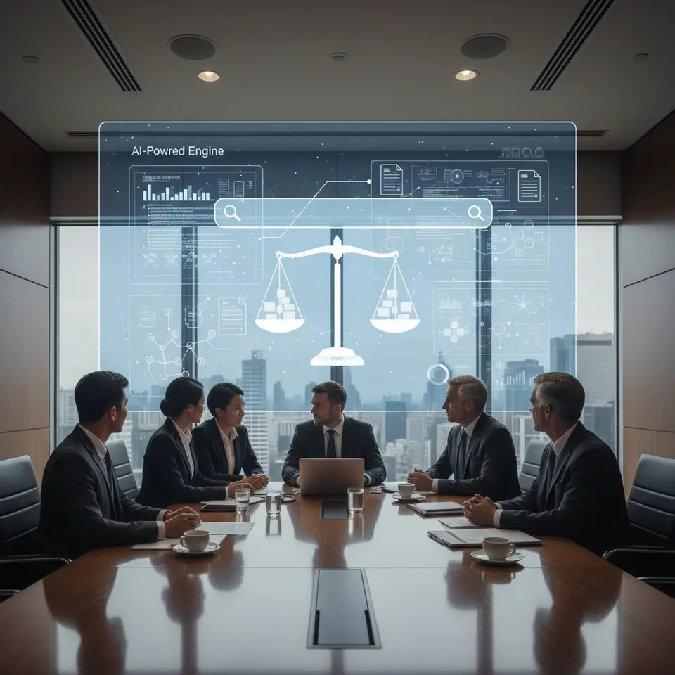 Business leaders reviewing AI search fair‑use implications