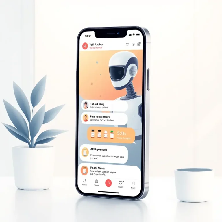 AI-powered wellness advisor interface recommending supplements