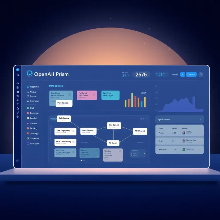 Diagram of OpenAI Prism no‑code AI workflow interface