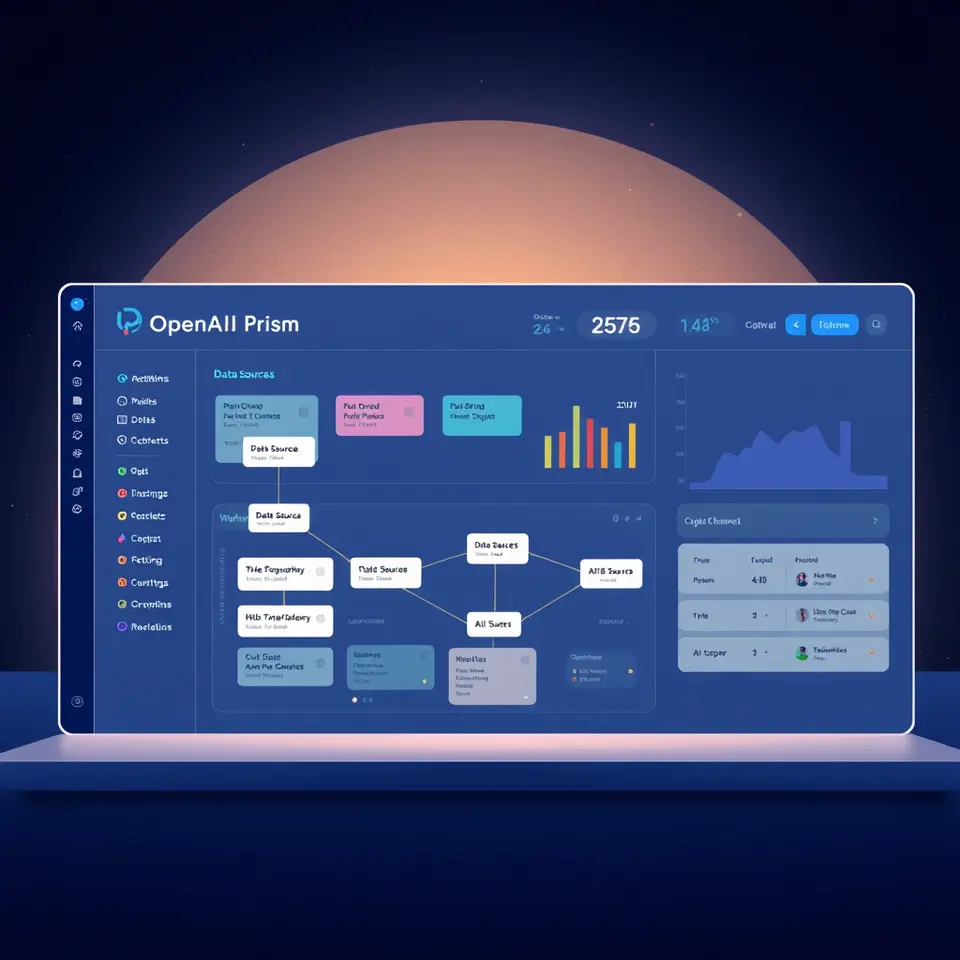 Diagram of OpenAI Prism no‑code AI workflow interface