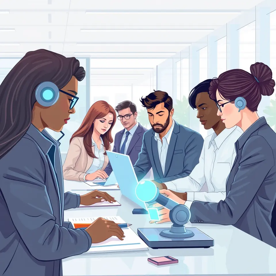 AI liberal arts workforce collaborating with automated tools