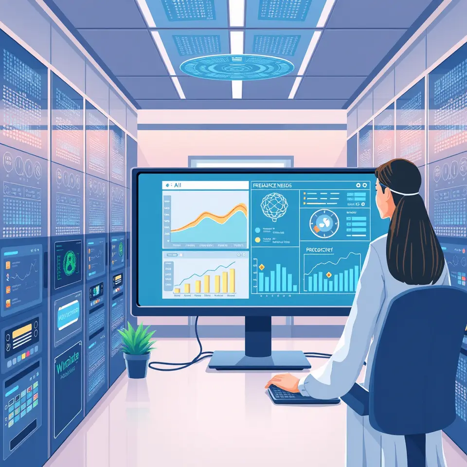 AI healthcare prediction tool analyzing patient discharge data