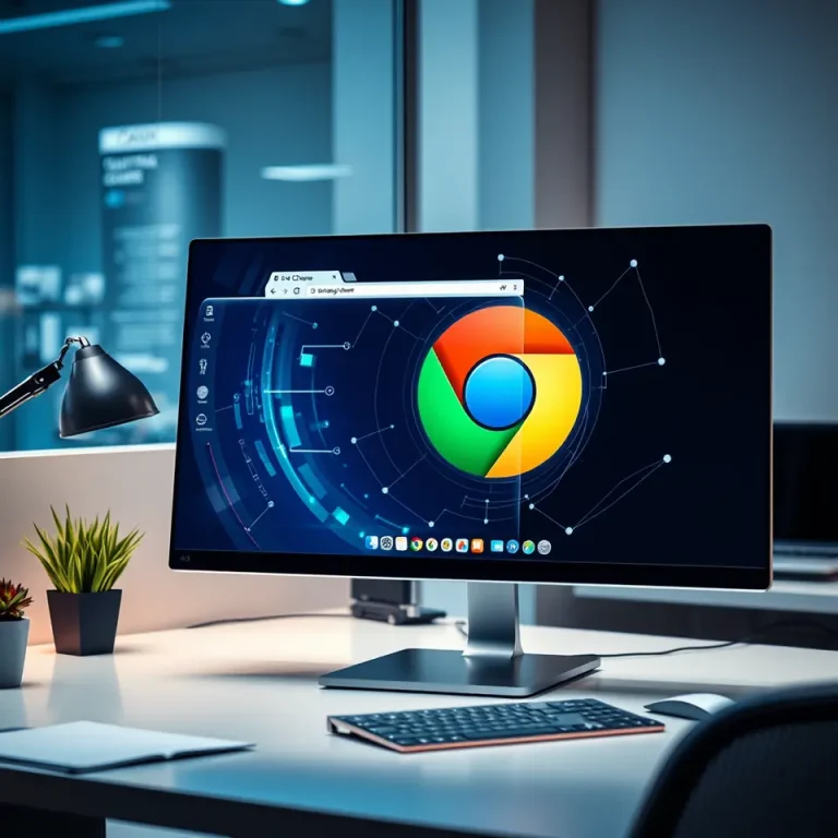 AI browser automation concept with digital workflow