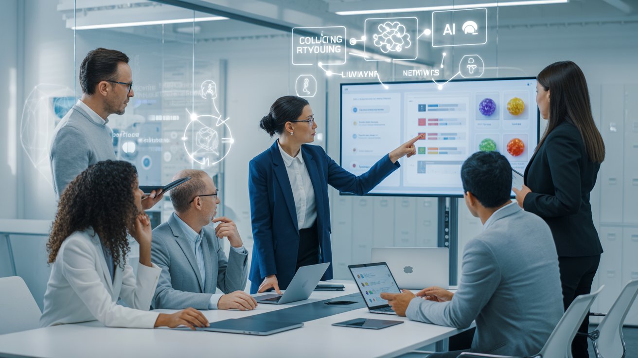 Team discussing AI workforce judgment strategies
