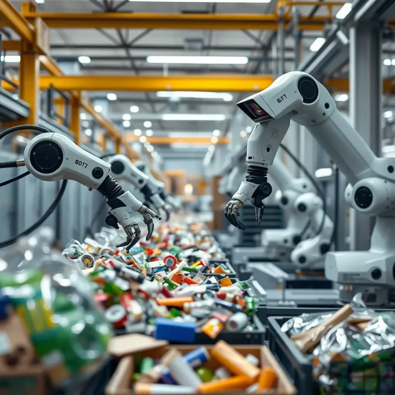 AI automation recycling system sorting waste at MRF