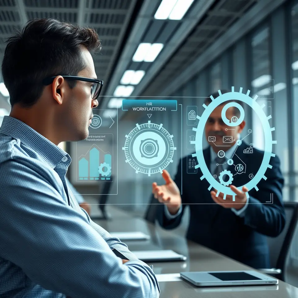 AI HR workflows illustrated with human‑AI collaboration