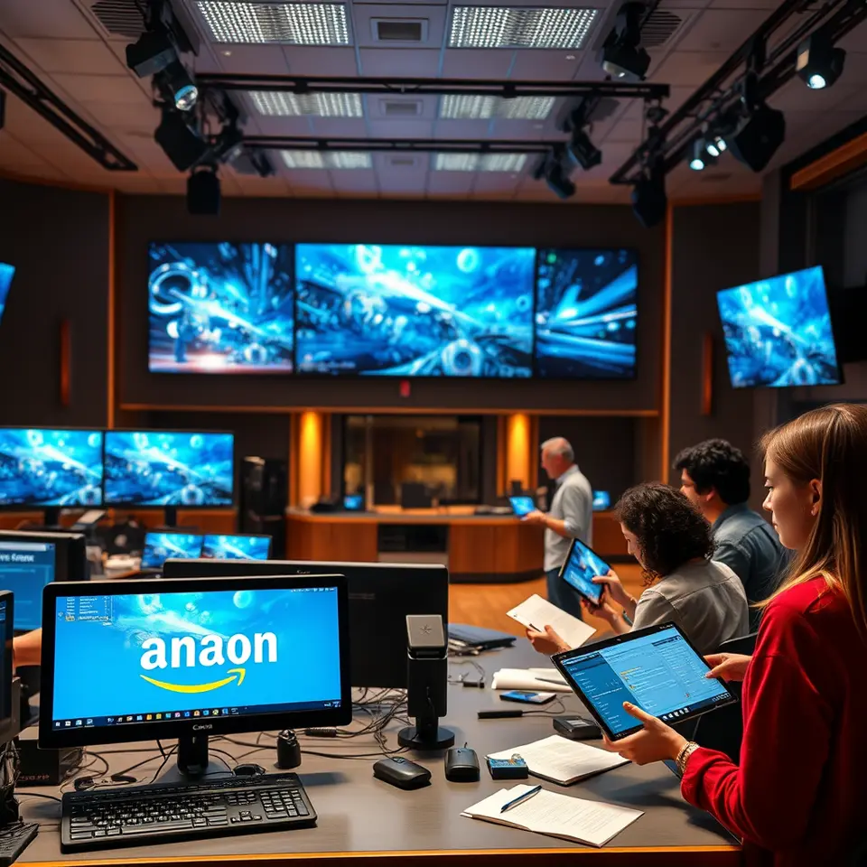 Amazon AI film production workflow in Hollywood studio