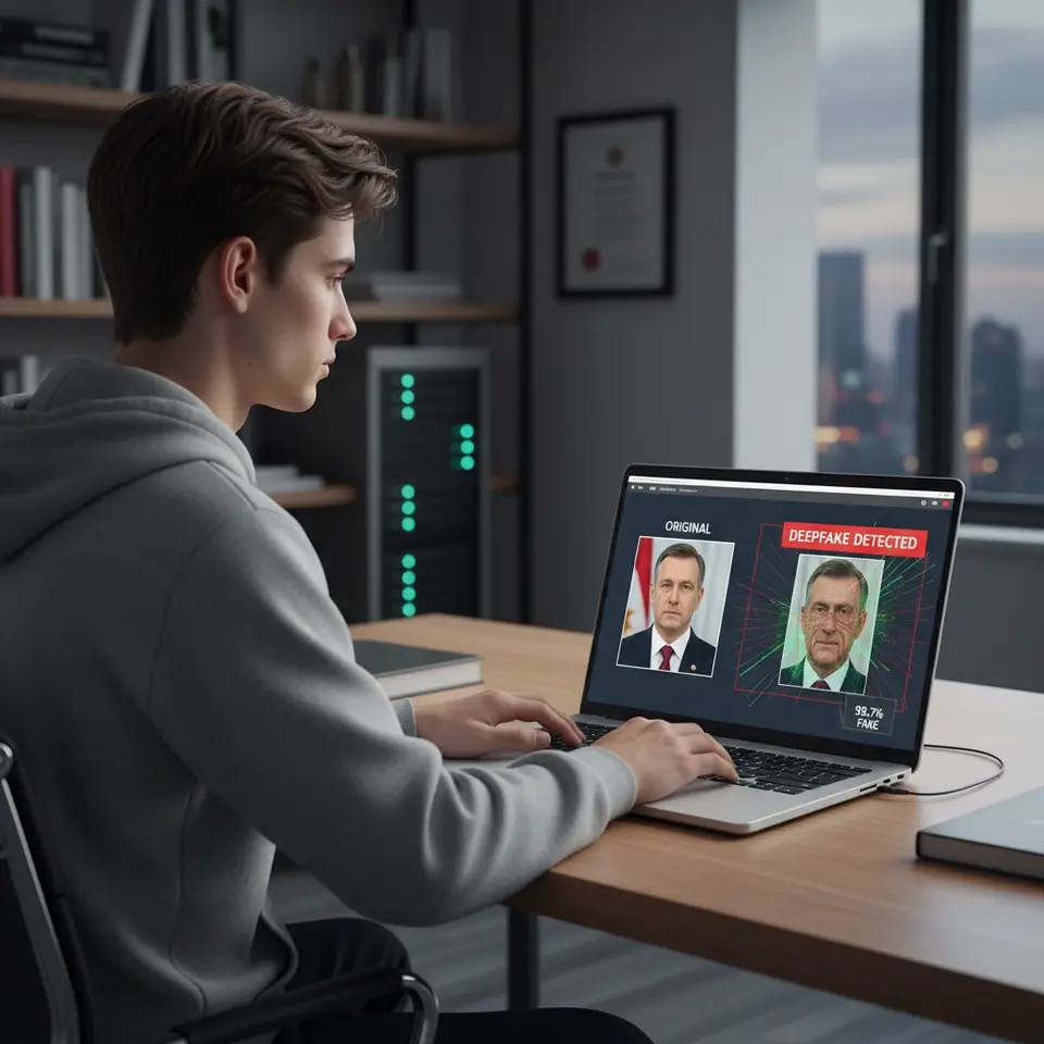 AI detection tool analyzing synthetic media