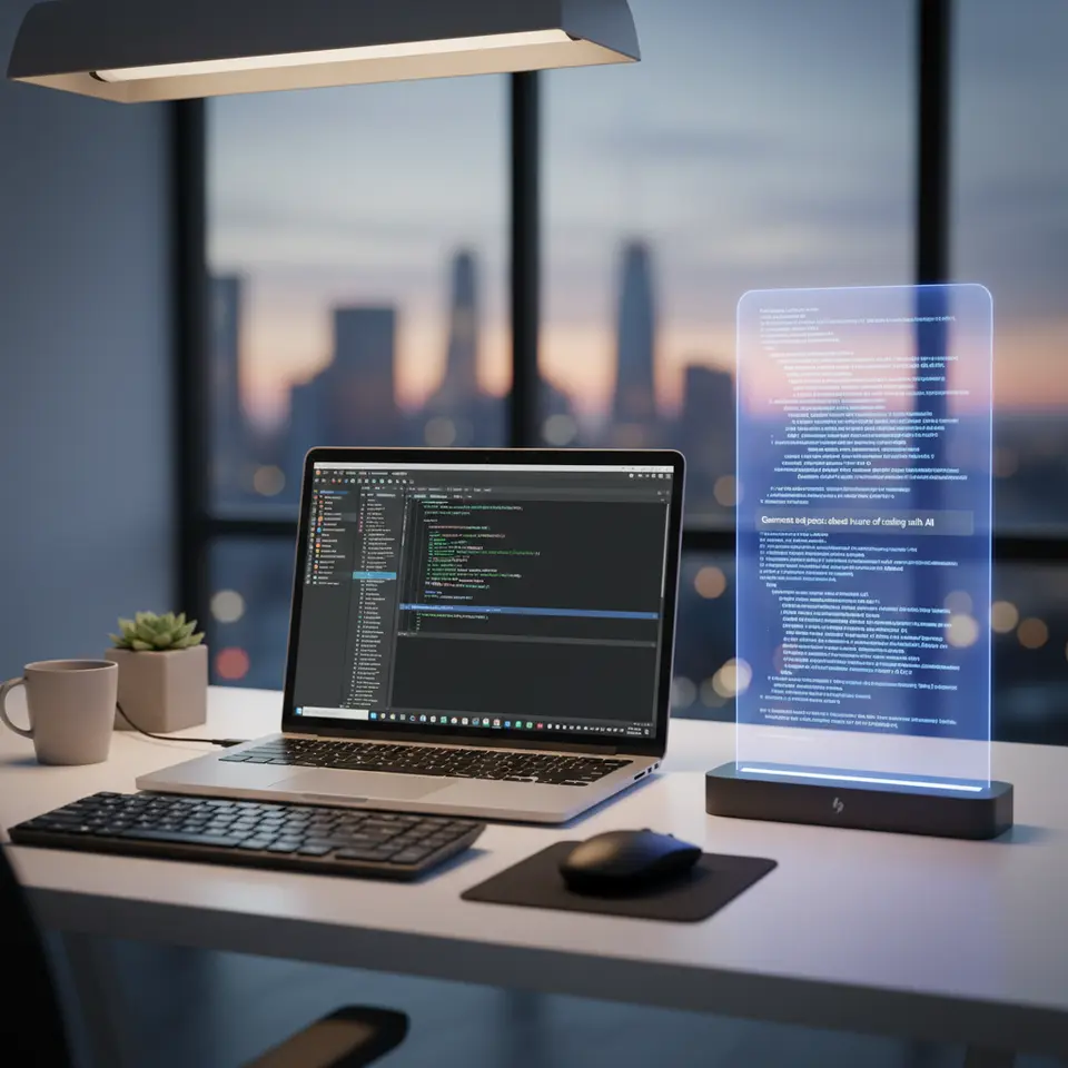 AI writing tools and Emacs workflow illustration