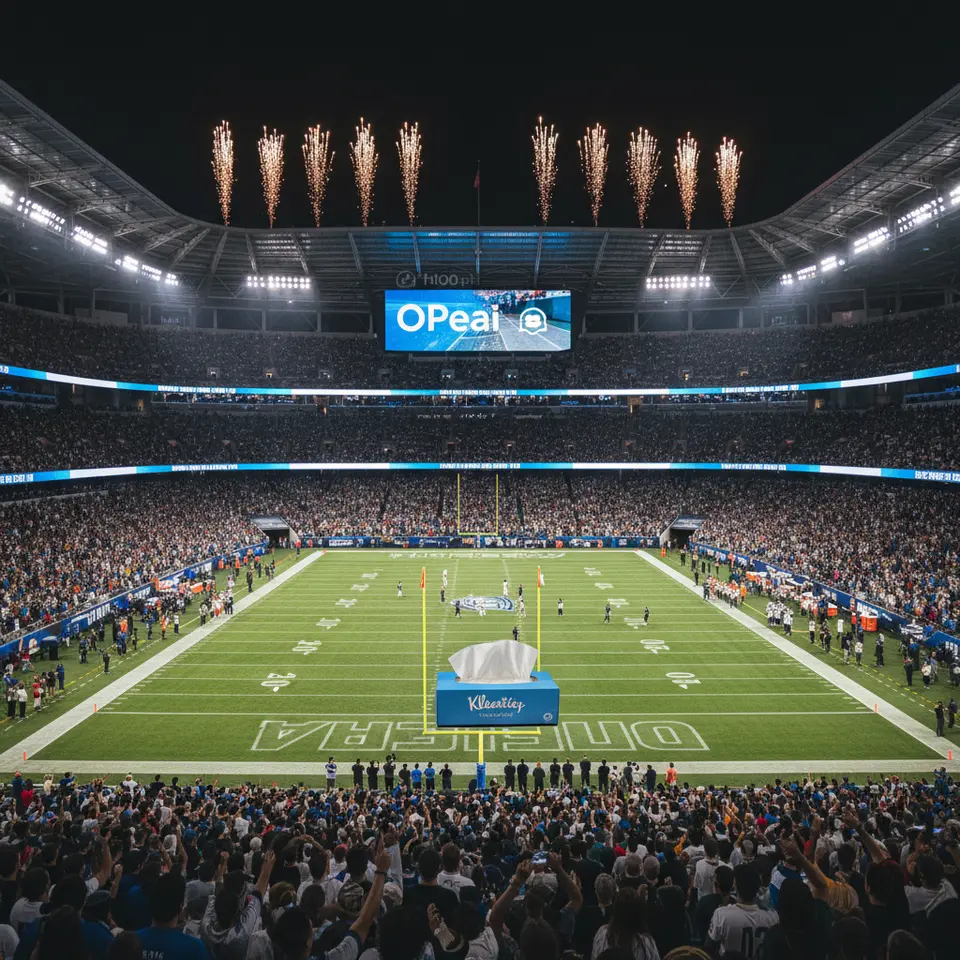 OpenAI Super Bowl campaign showing ChatGPT as Kleenex