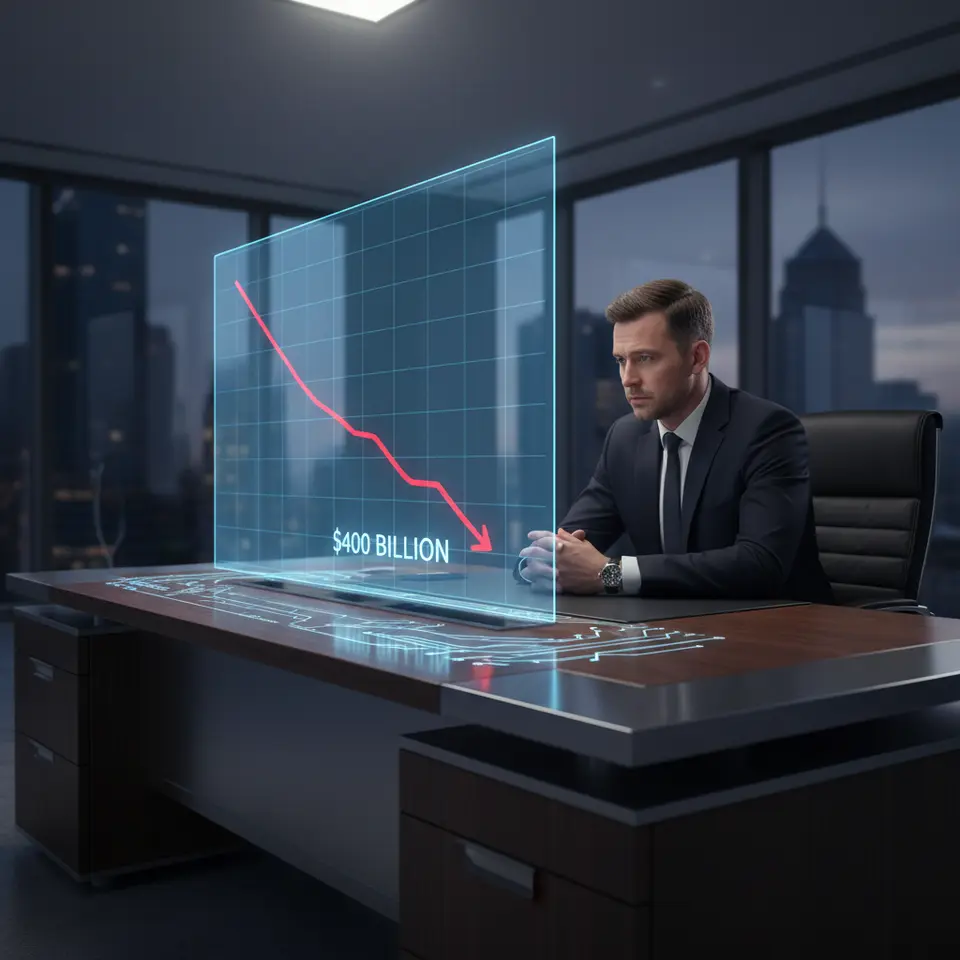Graph illustrating AI financial impact of $400 billion loss