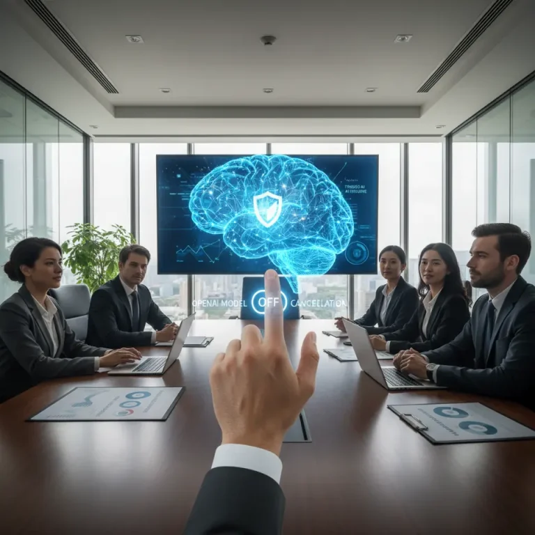 OpenAI model cancellation symbolizing safe AI transition