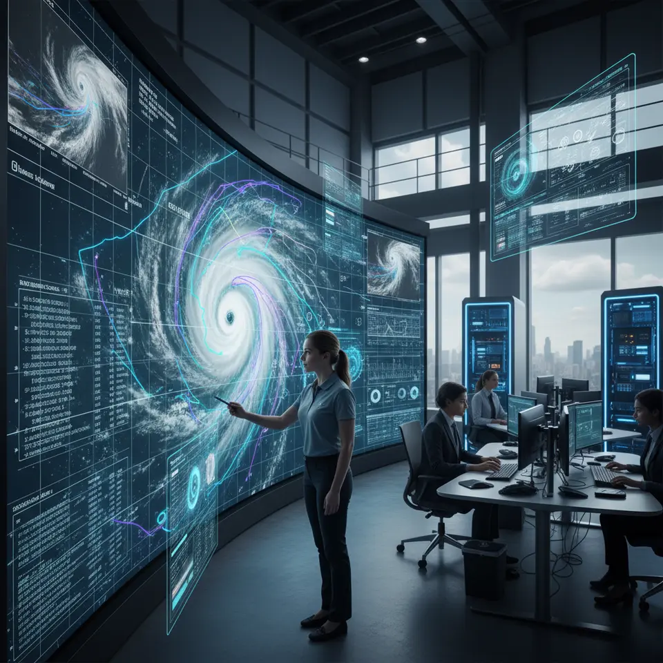 AI hurricane forecasting visualizing storm data