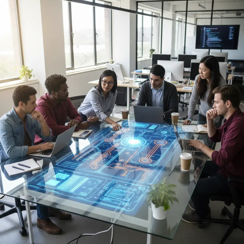 AI-driven software development automation concept