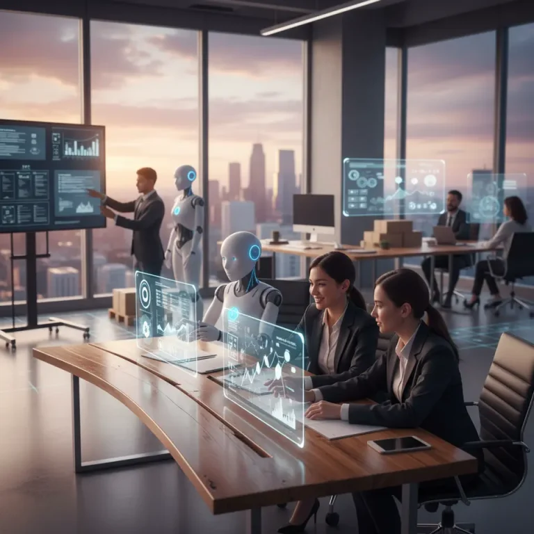 Conceptual representation of AI impacting India's back office workforce