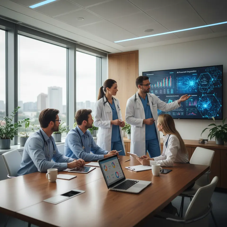 Clinicians evaluating AI healthcare tools